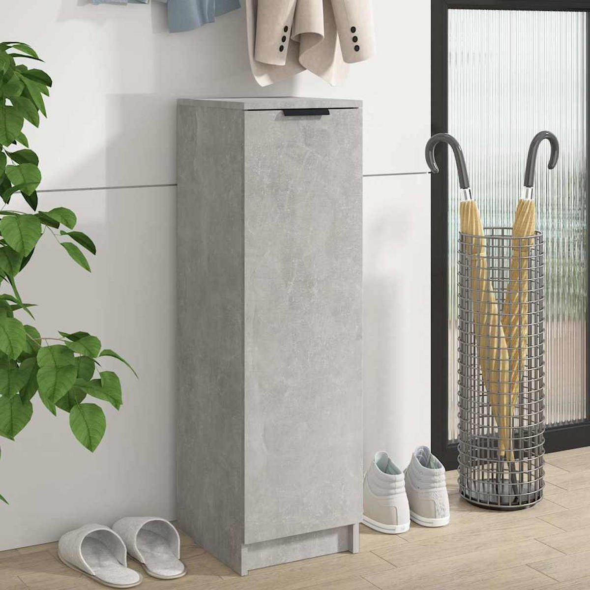 SCHUHSCHRANK Betongrau 30/35/100 Cm Holzwerkstoff - Grau, Holzwerkstoff (35/100/30cm) - vidaXL