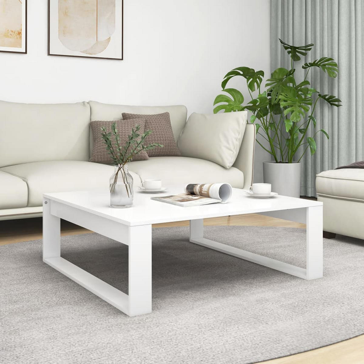 COUCHTISCH Weiß 100x100x35 cm Holzwerkstoff - Weiß, Holzwerkstoff (100/100/35cm) - furnicato