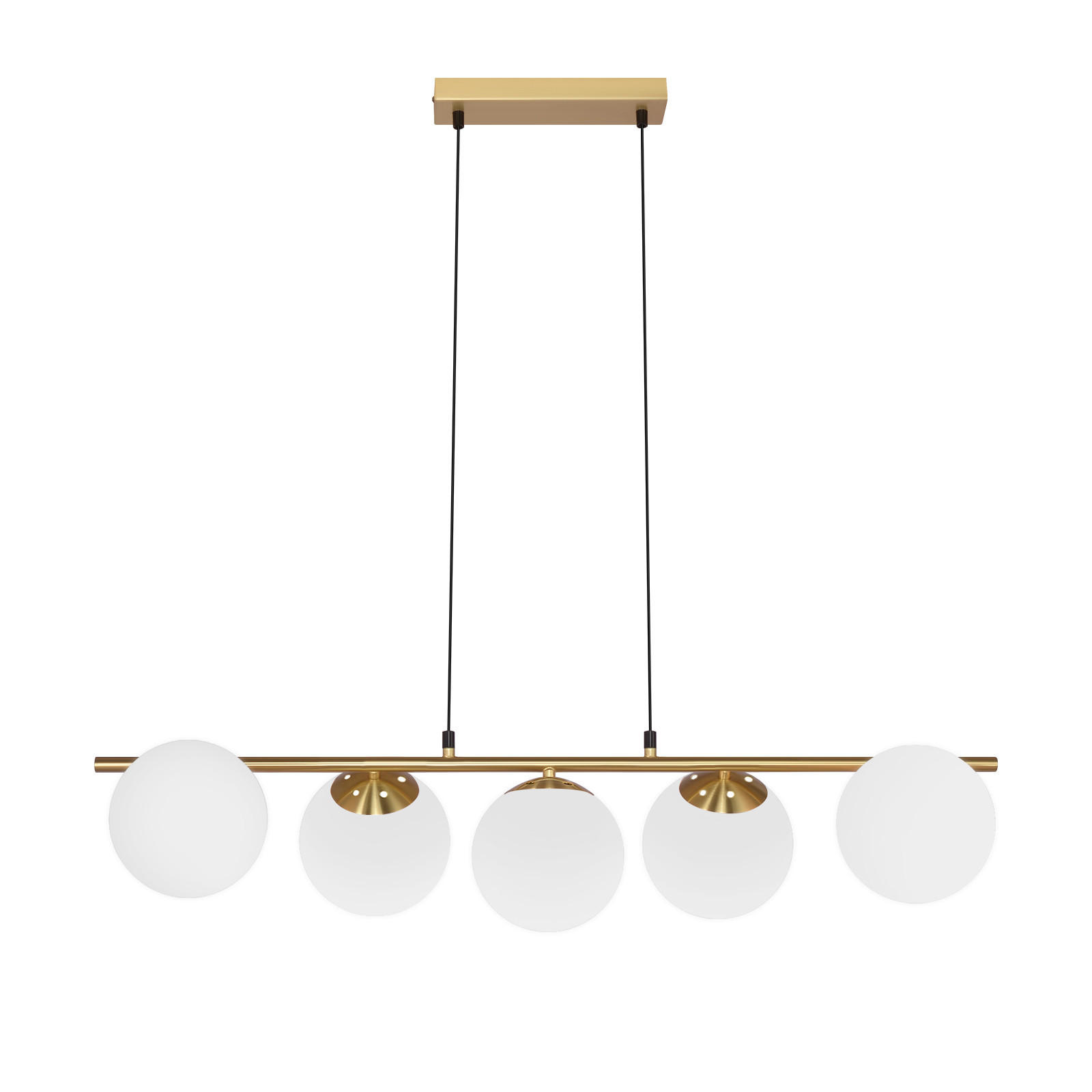 PENDELLEUCHTE Lorenz 5-flammig 90/20/174 cm - Goldfarben, Metall (90/20/174cm) - Nettlife