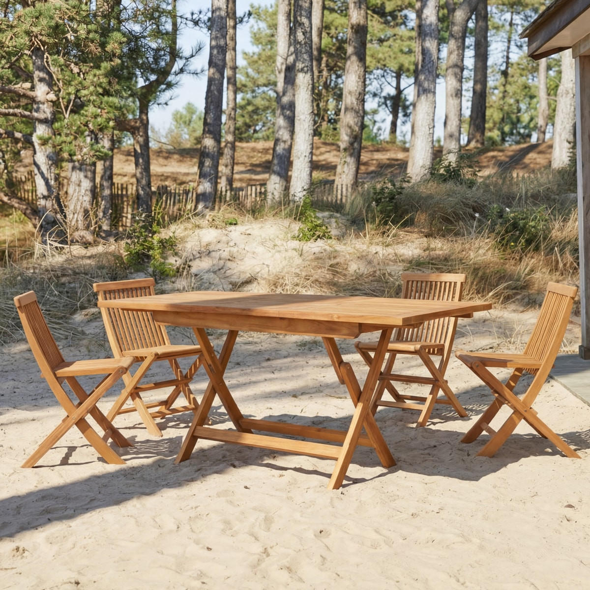 GARTENMÖBEL-SET 3-tlg Capri Braun aus Akazie - Braun, Holz - Tikamoon