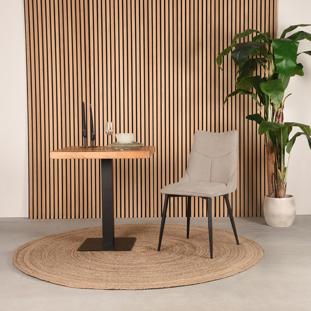 ESSZIMMERSTUHL Riv Beige 59/47/88 cm 2er-Set - Creme, Textil (47/88/59cm) - LABEL51