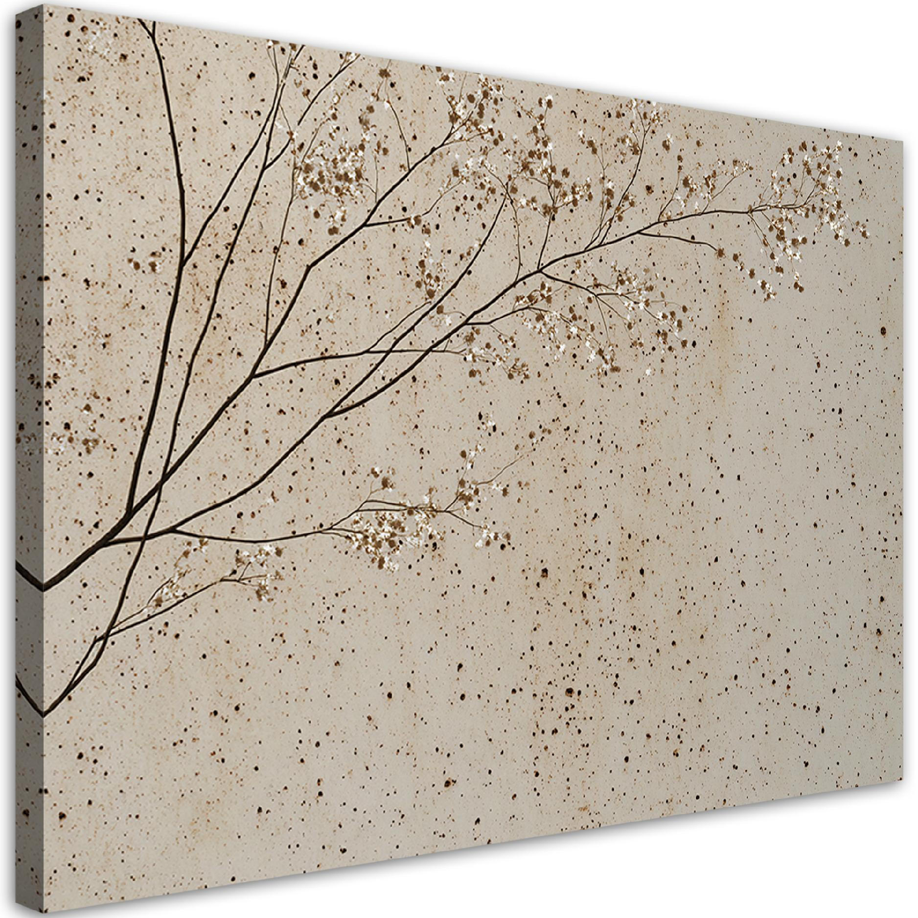 WANDBILD zweige mit blumen - Beige, Textil (60/40cm) - Feeby