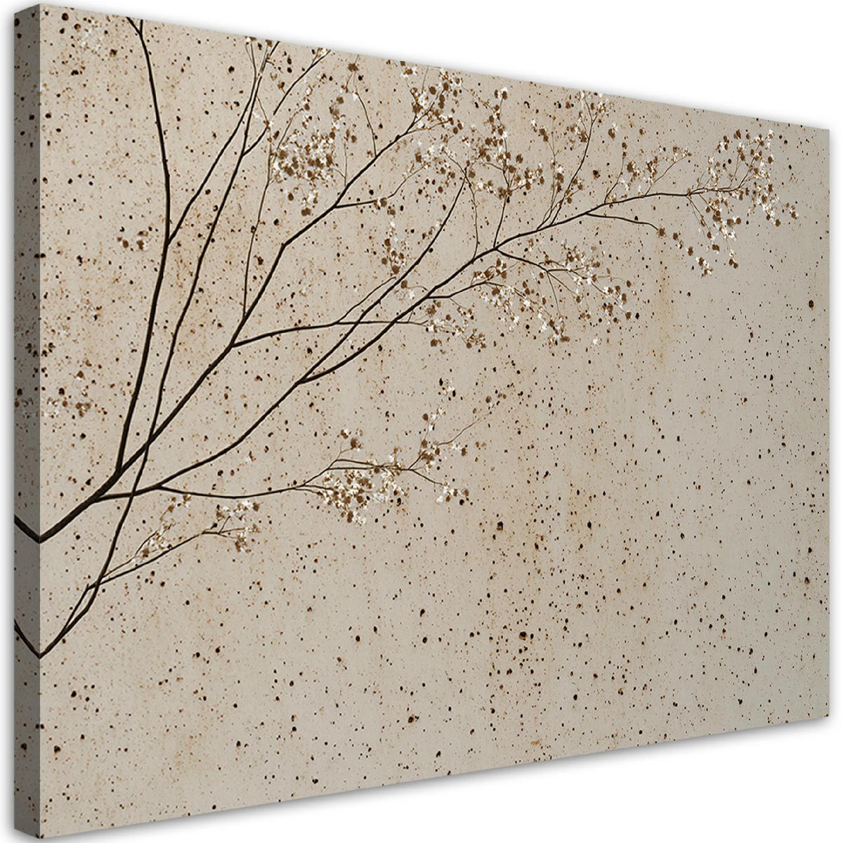 WANDBILD zweige mit blumen - Beige, Textil (60/40cm) - Feeby