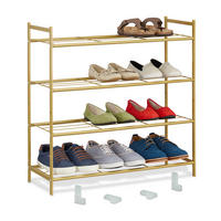 SCHUHREGAL - Goldfarben, Kunststoff/Metall (70/70/26cm) - Relaxdays