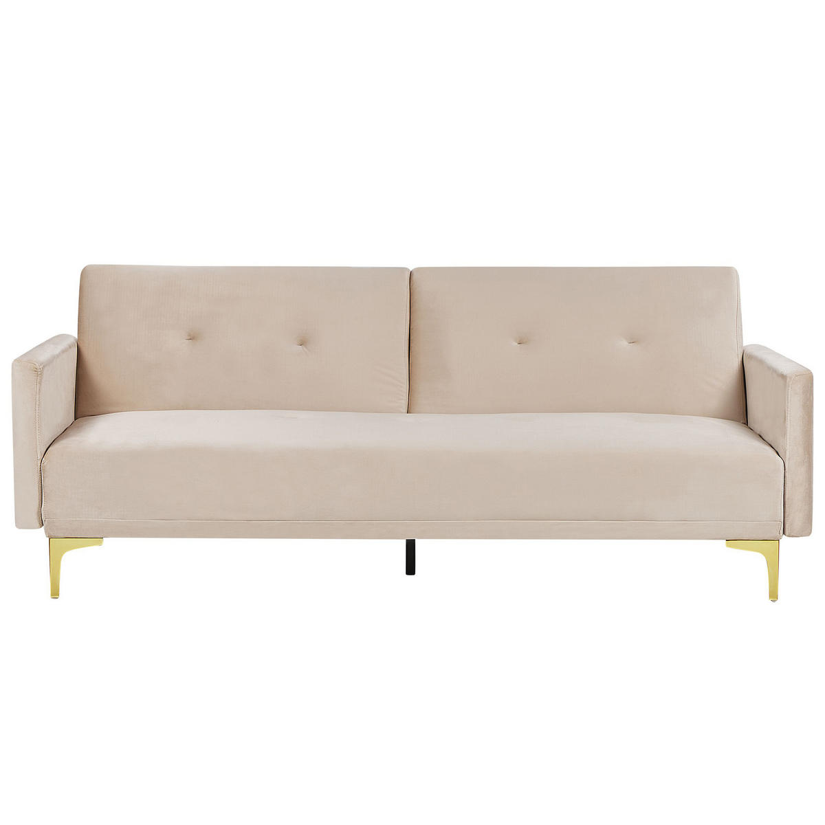 3-SITZER-SCHLAFSOFA Samtstoff Beige Lucan - Beige, Textil (190/75/90cm) - Beliani
