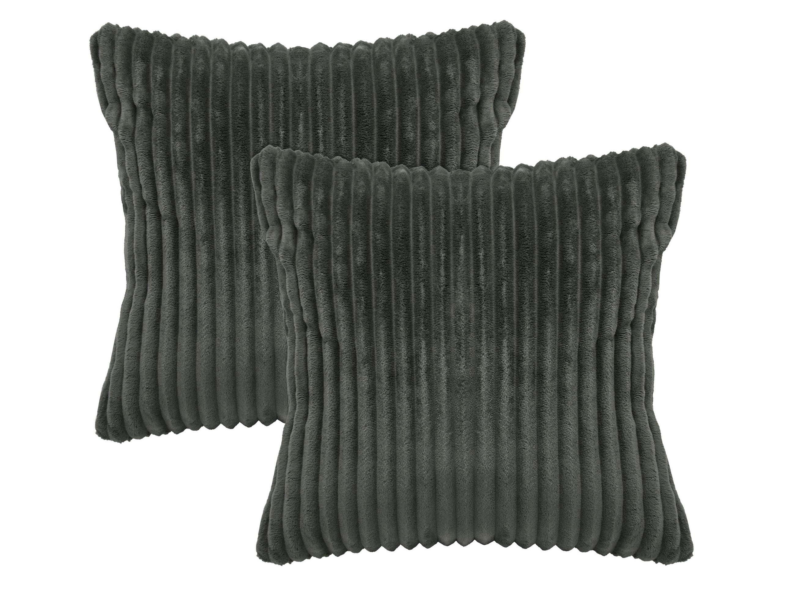 KISSENBEZUG, 2er-Set, 40 x 40 cm, 100% Polyester, Grau - Graphitfarben, Textil (40/40cm) - Zollner