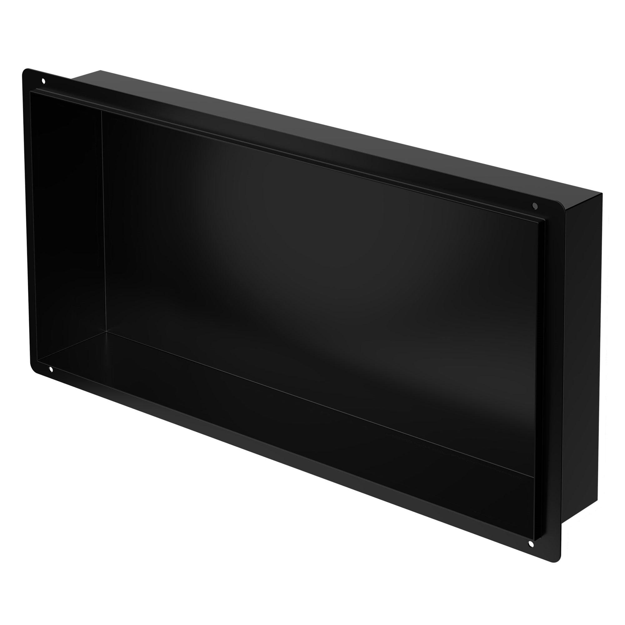 DUSCHNISCHE Schwarz 60/30 cm - Schwarz, Metall (34/10/64cm) - LuxeBath