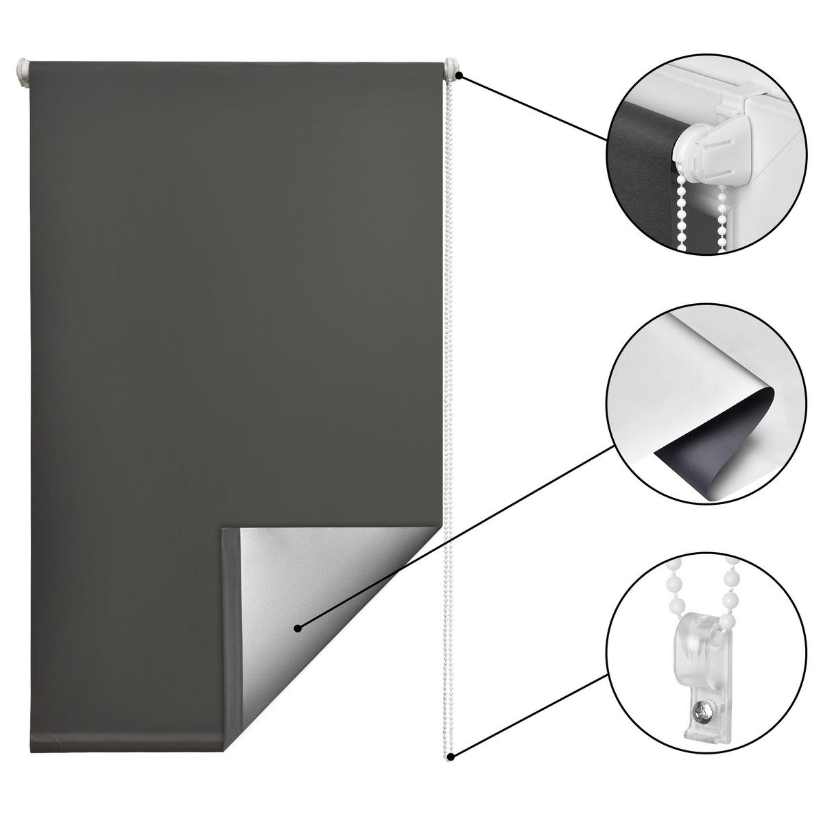 THERMOROLLO SolReflect T24 50x160cm Anthrazit - Anthrazit, Kunststoff (50/160cm) - Sol Royal