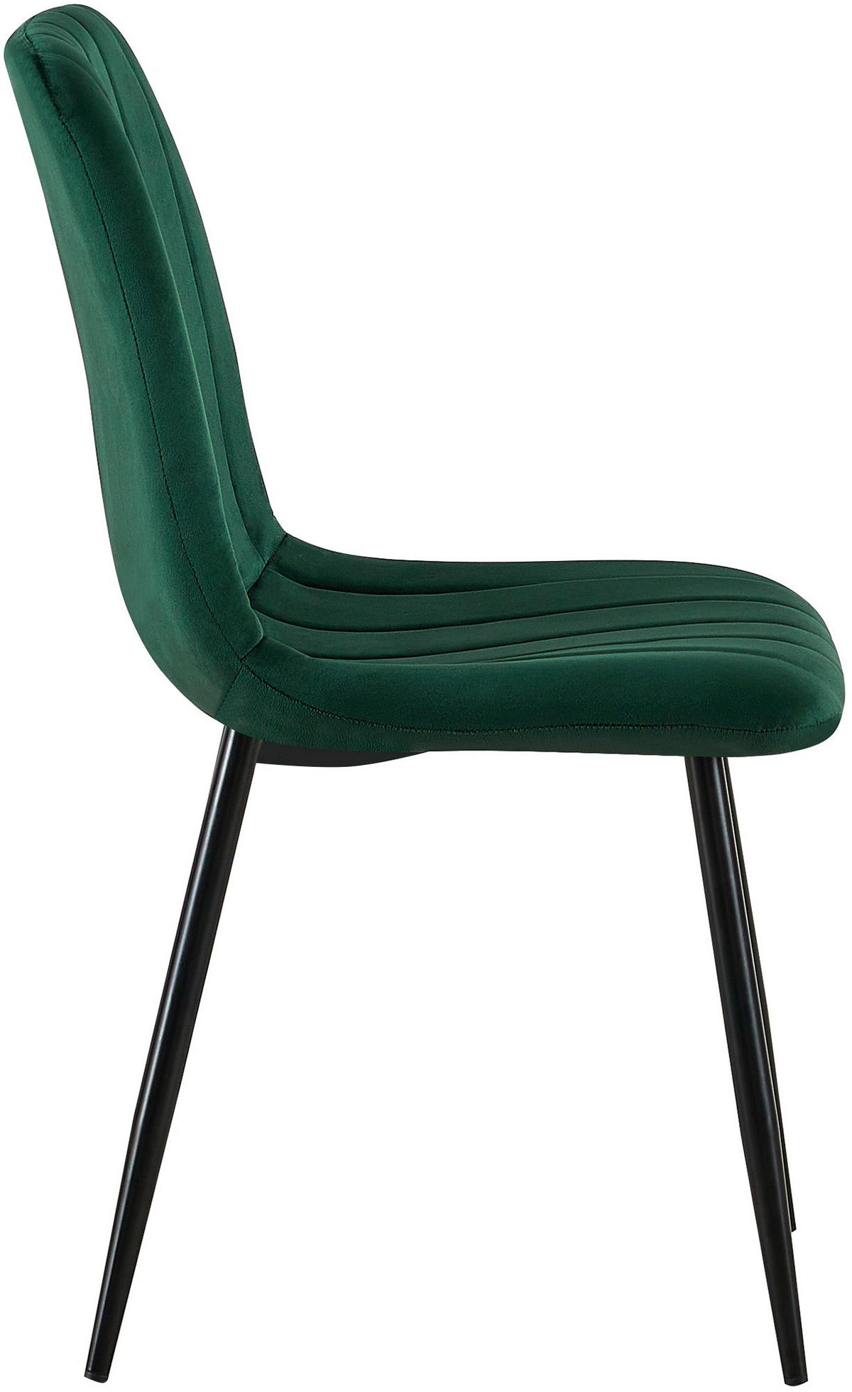 STUHL Samt Grün - Schwarz/Grün, Textil/Metall (45/88/53cm) - CLP