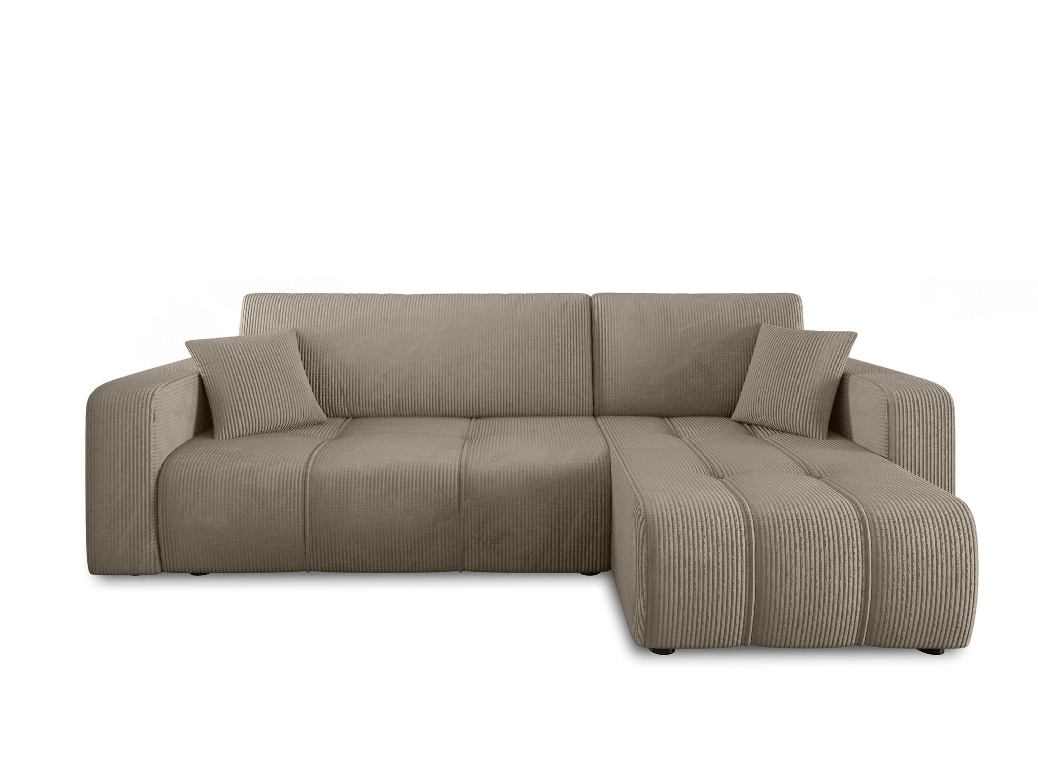 ECKSOFA Dagny Mit Schlaffunktion - Braun, Holzwerkstoff/Textil (248/146cm) - Fun Möbel