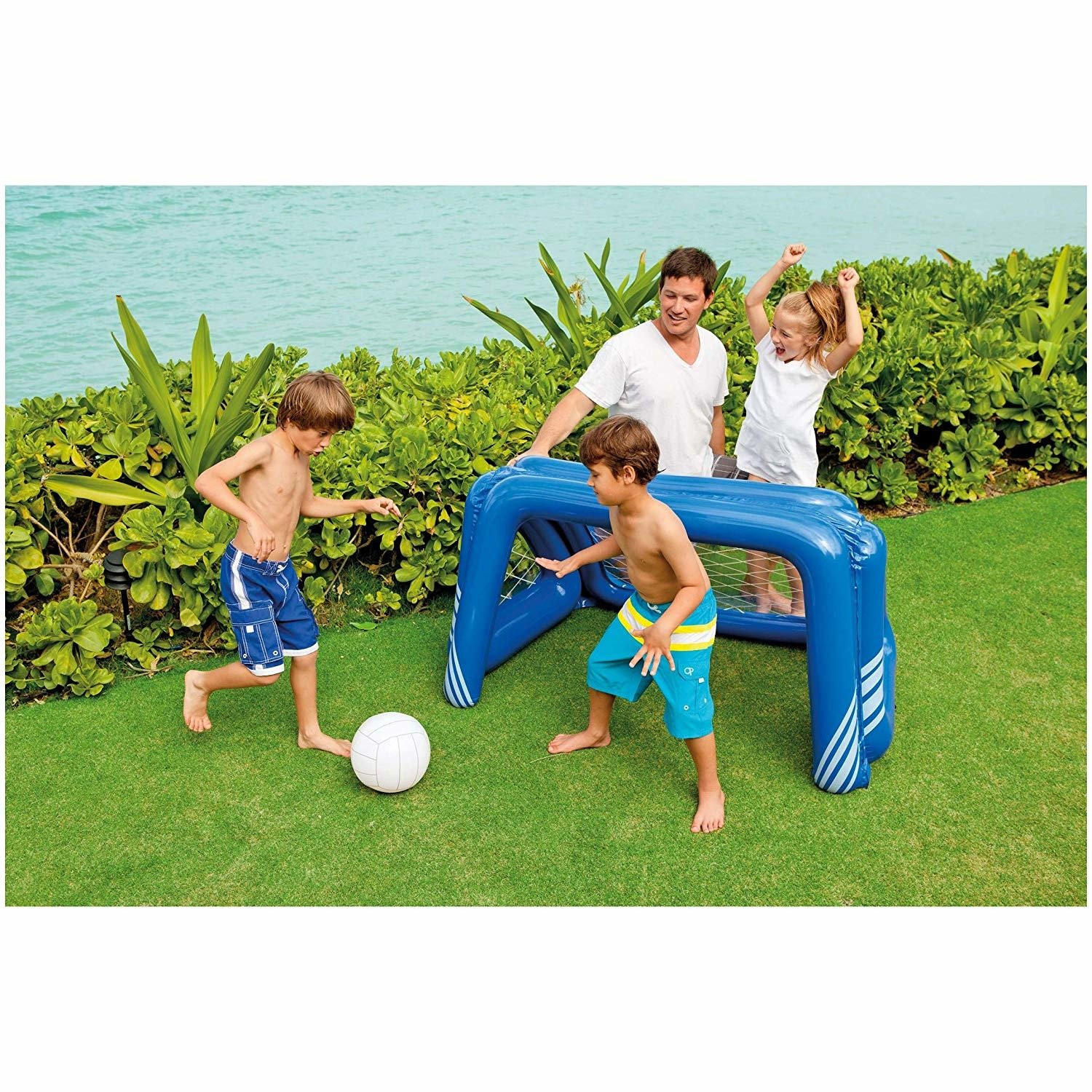 WASSERPOLO SET Polos Pool - Orange, Kunststoff (140/81/89cm)