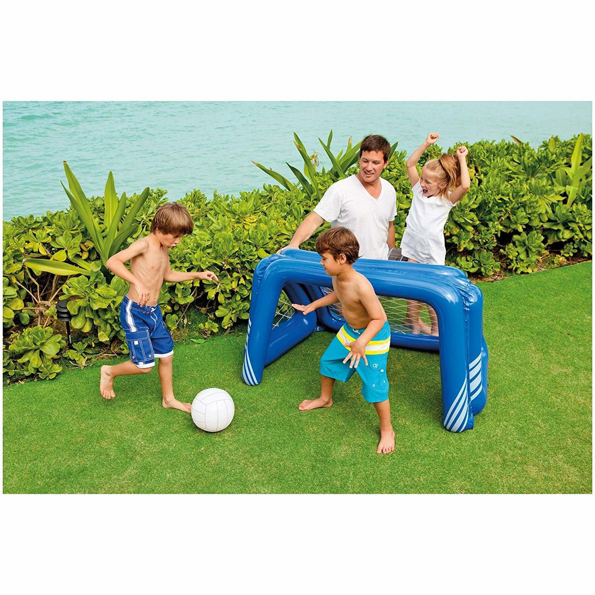 WASSERPOLO SET Polos Pool - Orange, Kunststoff (140/81/89cm)