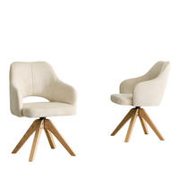 ARMLEHNSTUHL-SET DE-36630 2 Stück mit Stoffbezug und Massivholzbeinen Beige - Beige, Holz (48/85/45cm) - ComfortXL