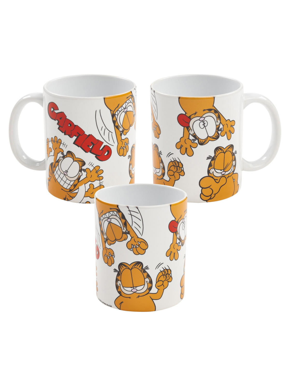 KAFFEEBECHER Garfield Zunge raus Weiß 320 ml - Weiß, Keramik (0.32L) - United Labels