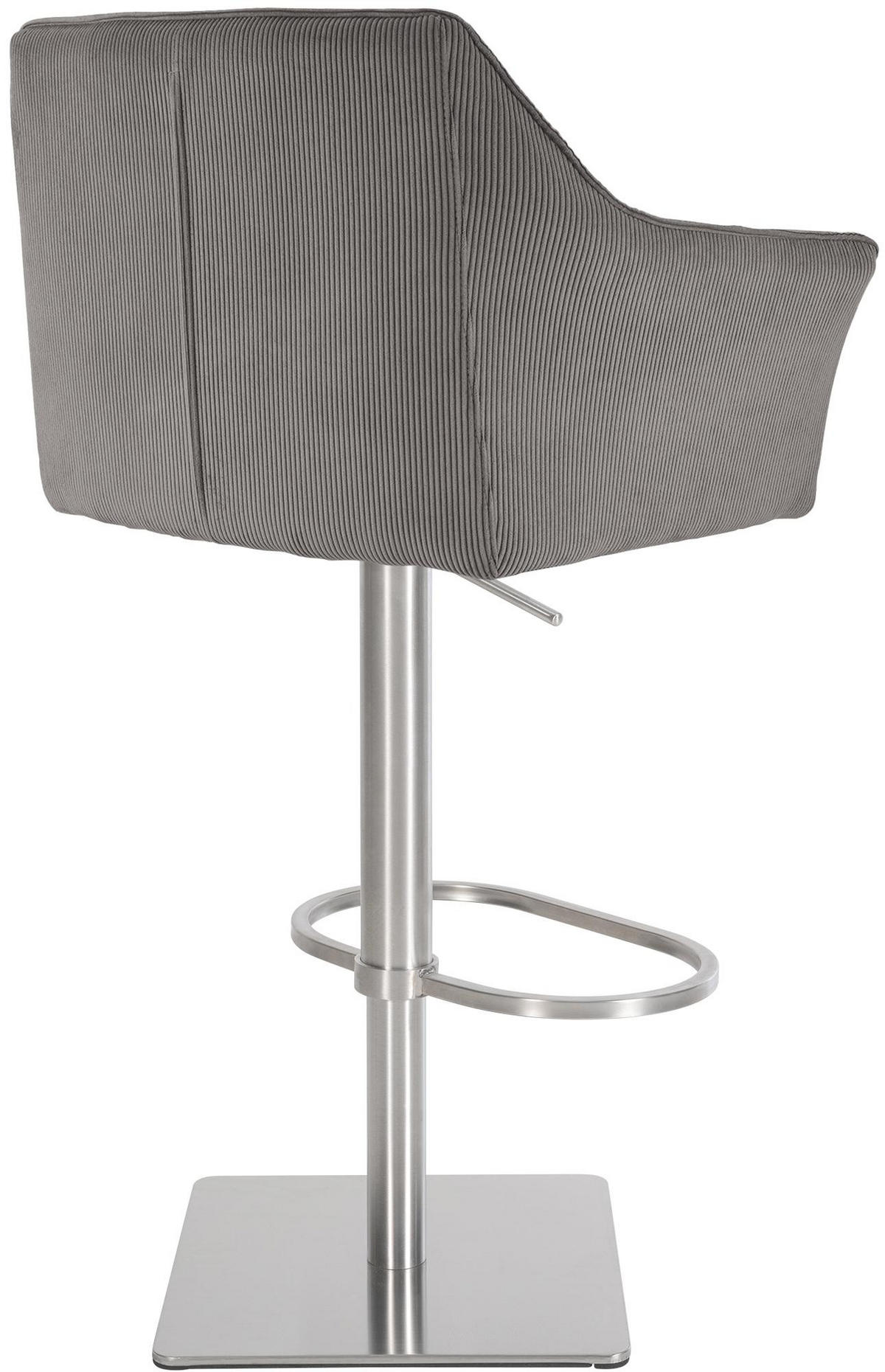 BARHOCKER Cord Taupe - Taupe/Edelstahlfarben, Textil/Metall (64/88/45cm) - CLP