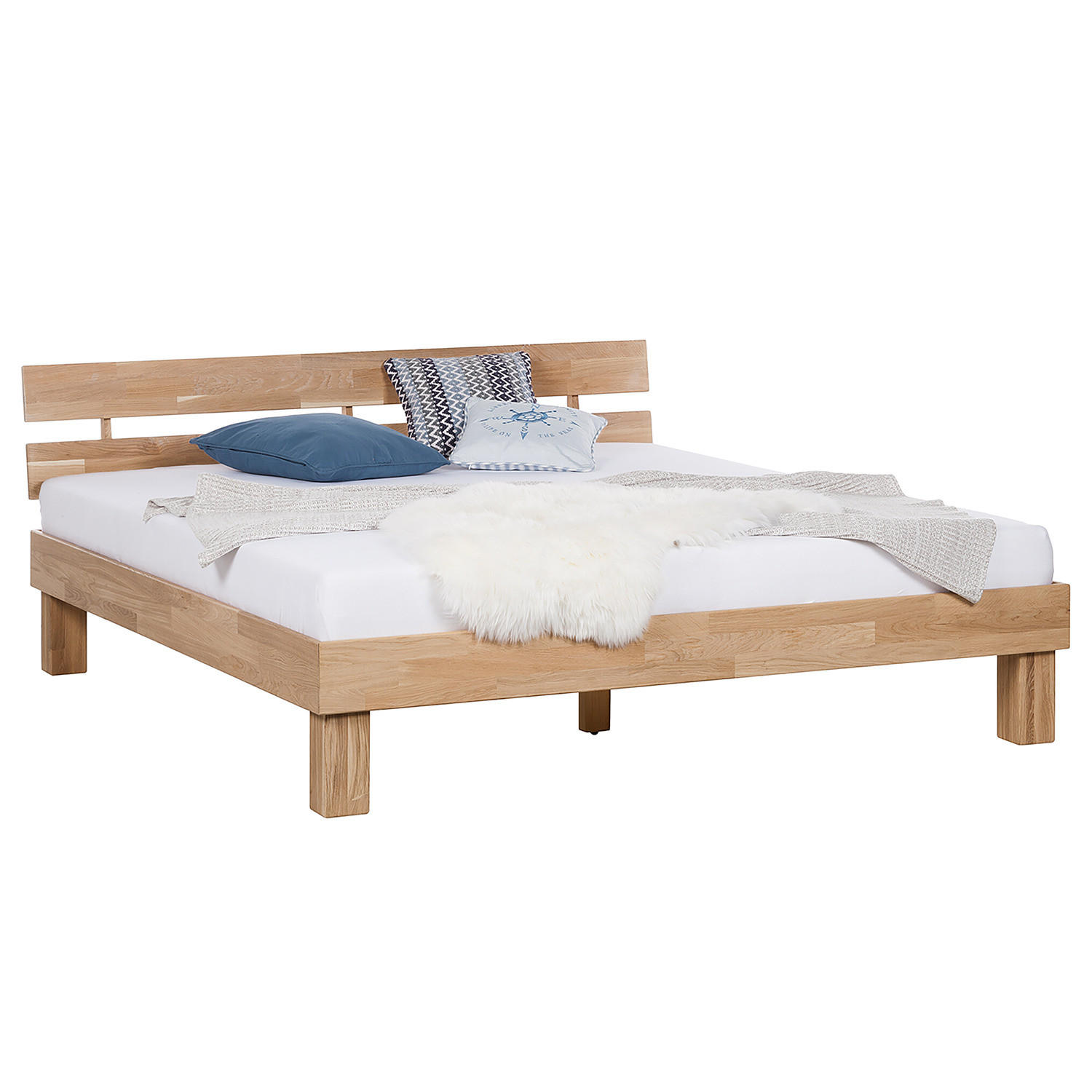 BETT - Massivholz - Eichefarben, Holz (160/200cm) - home24