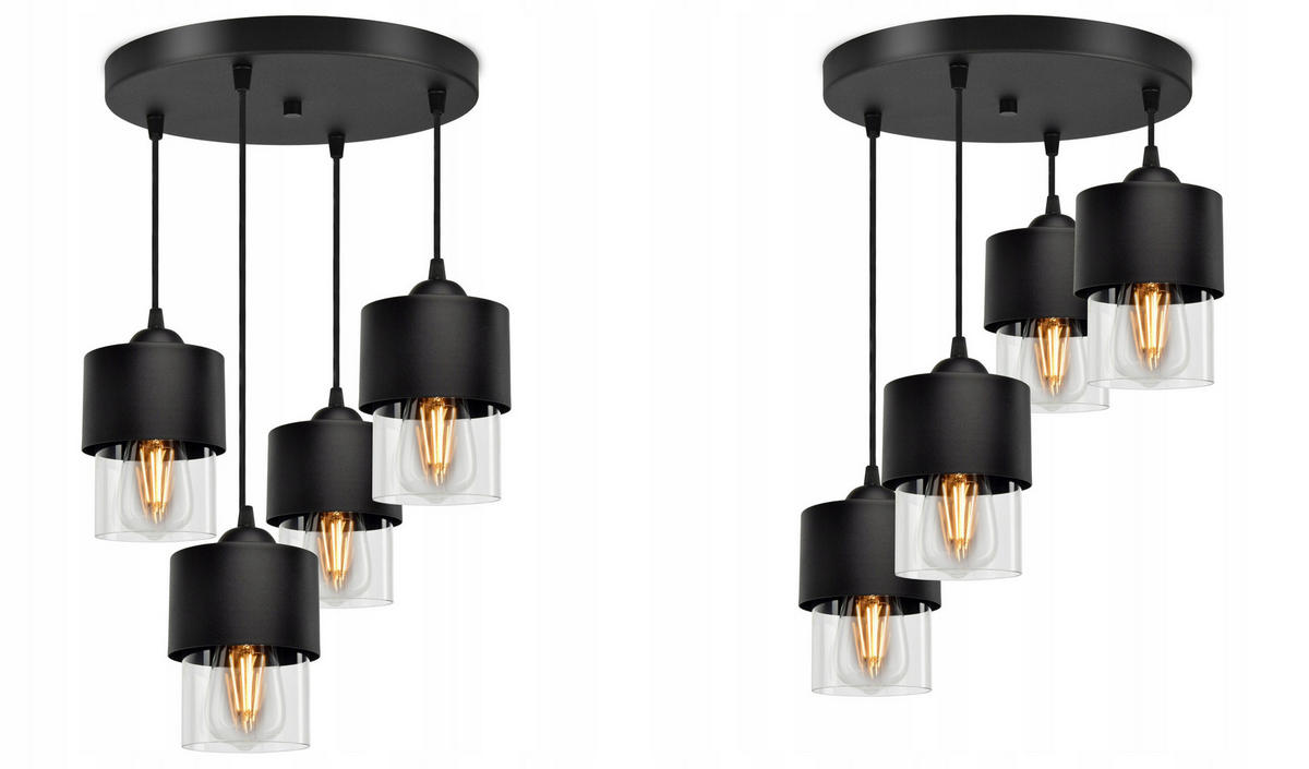 PENDELLEUCHTE Hege - Transparent/Schwarz, Glas/Metall (35/35/70cm) - kiki design