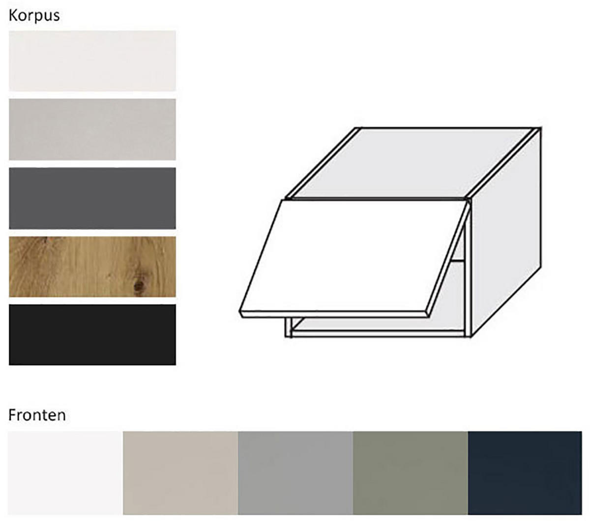 KLAPPHÄNGESCHRANK Oslo W4B/50 Eiche Artisan / Dust Grey Matt 50 / 32,5 / 36cm - Eiche Artisan/Grau, Holz/Holzwerkstoff (50/36/32.5cm) - Feldmann-Wohnen