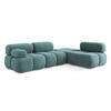 ECKSOFA Rechts Chenille Stoff Blau - Blau/Blaugrau, Kunststoff/Textil (285/190cm) - Makamii