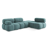 ECKSOFA Rechts Chenille Stoff Blau - Blau/Blaugrau, Kunststoff/Textil (285/190cm) - Makamii