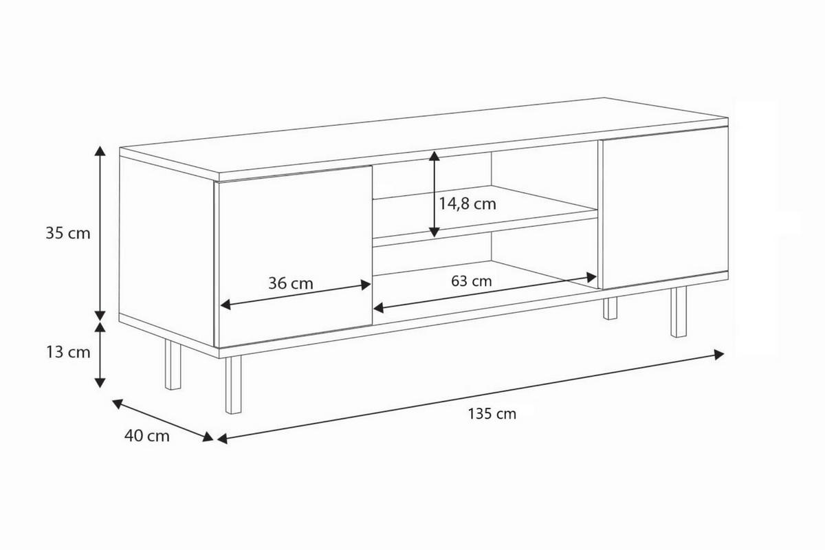 LOWBOARD Focus - Kaschmir, Holzwerkstoff (40/48/135cm) - RAUMHIRSCH FURNITURE