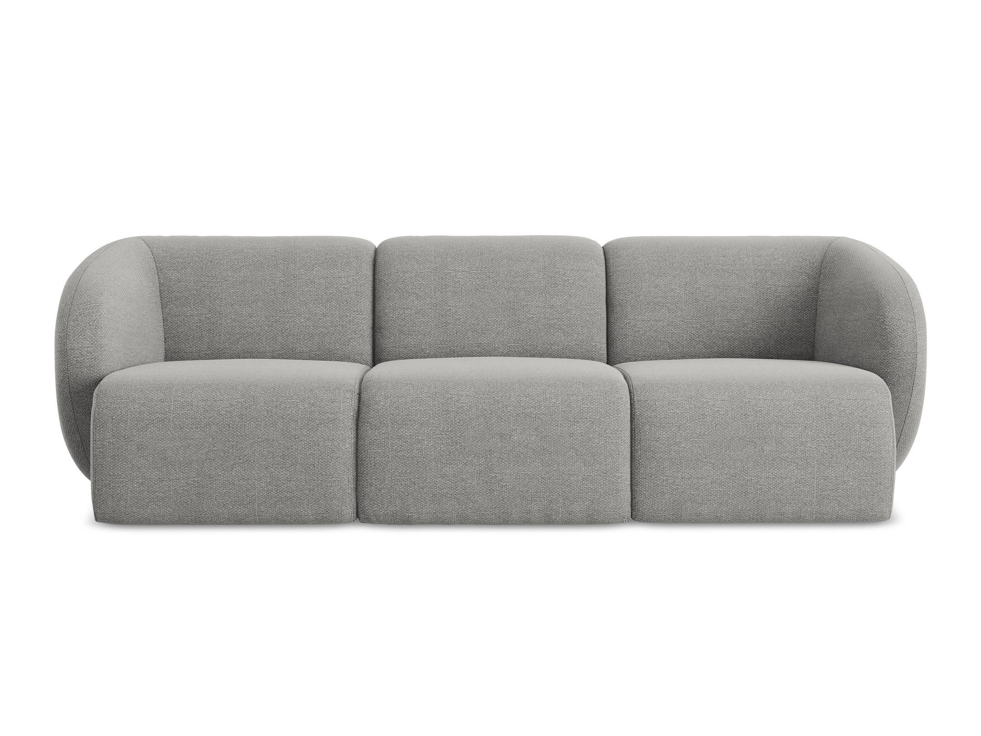 3-SITZER SOFA Bouclé Stoff Grau - Hellgrau/Schwarz, Holzwerkstoff/Kunststoff (244/75/94cm) - Makamii