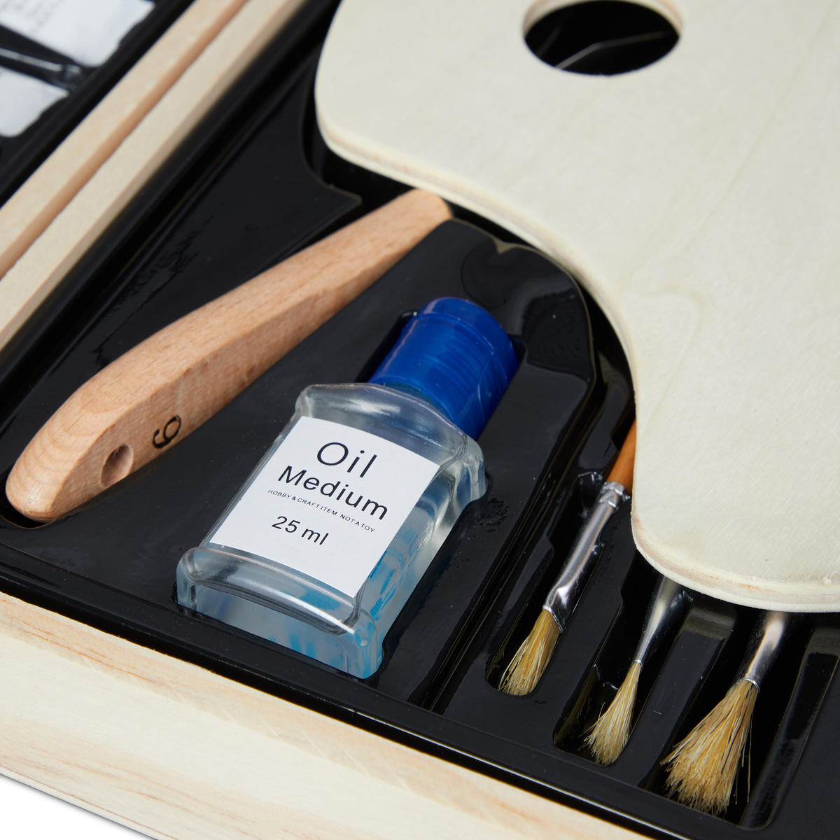 MALKOFFER - Hellbraun, Holz/Kunststoff (36.5/5/26.5cm) - Relaxdays