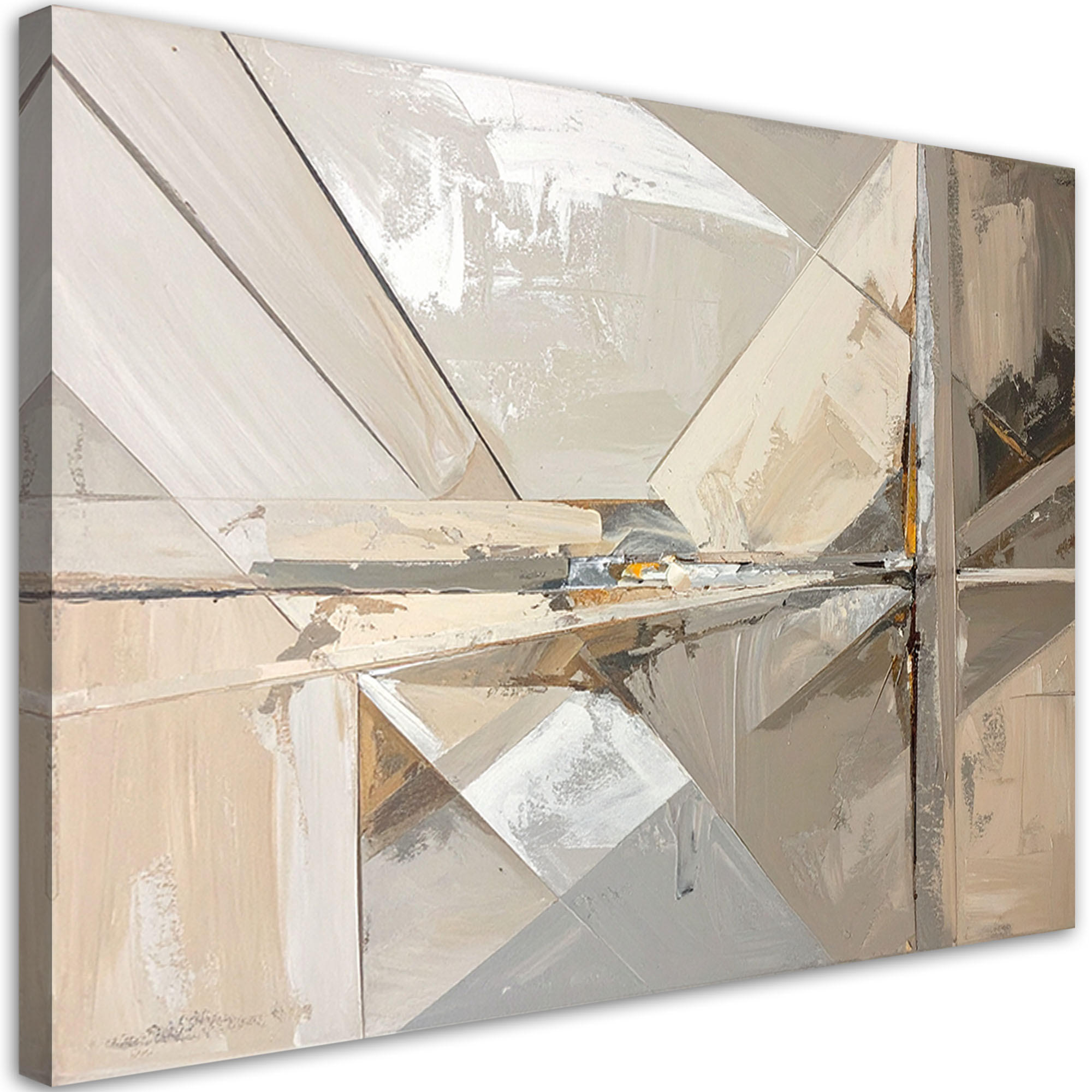 BILD auf Leinwand, Abstrakt in Beigetönen - Beige, Textil (120/80cm) - Feeby