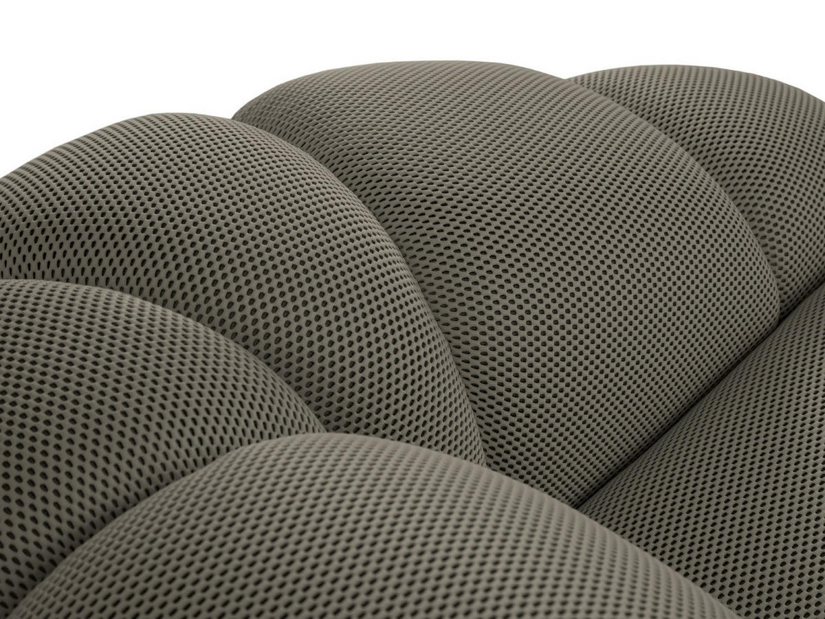 SOFA Diana aus 3D-Stoff Stahl 3 Sitzplätze - Edelstahlfarben, Textil (114/72/234cm) - Micadoni