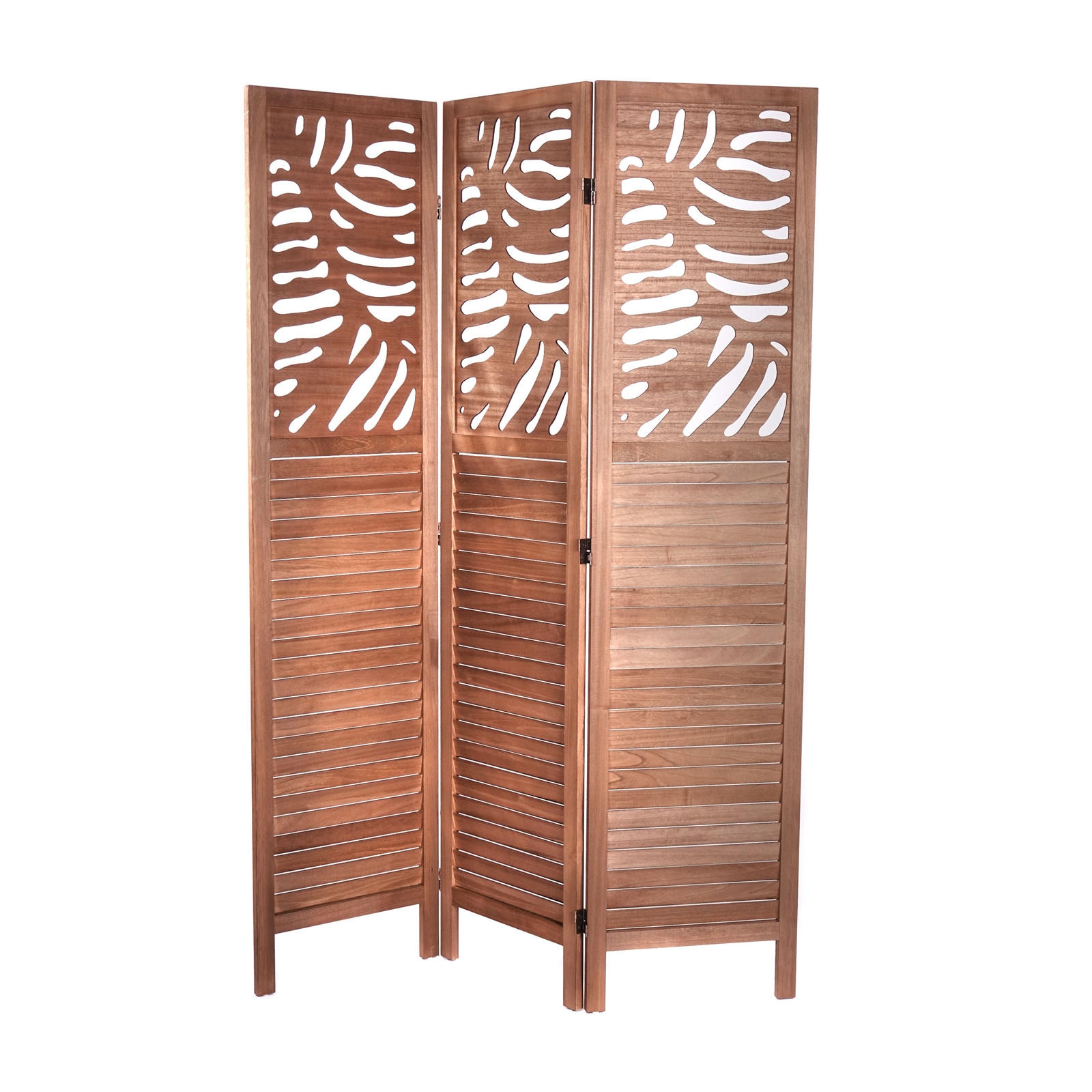 RAUMTEILER Palm 3-tlg. 170x120 cm, Holz braun - Braun, Holz (120/170/2cm) - CREEDWOOD
