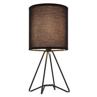 LED TISCHLEUCHTE TAMIAN Textil Schwarz - Schwarz, Metall (16/16/34.5cm) - Globo Lighting