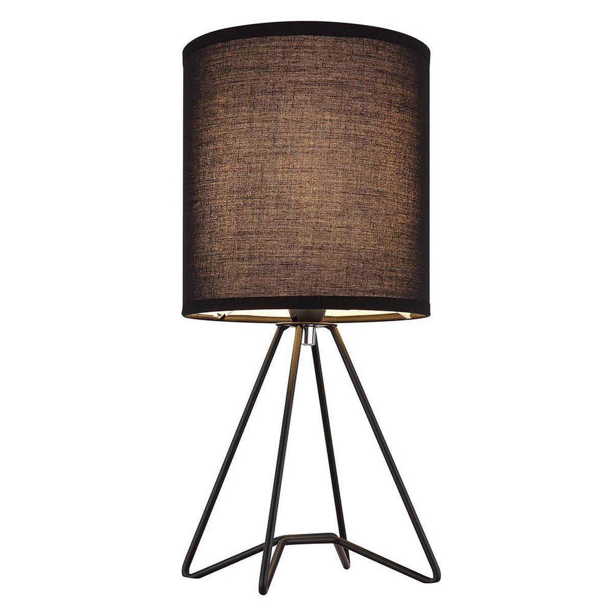 LED TISCHLEUCHTE TAMIAN Textil Schwarz - Schwarz, Metall (16/16/34.5cm) - Globo Lighting