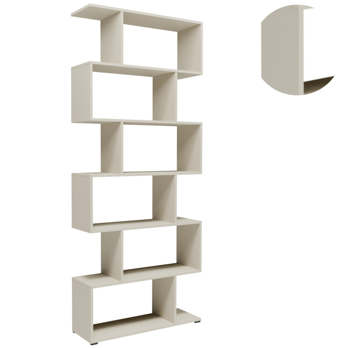 BÜCHERREGAL CR3-SLIM Kaschmir 80/25/190 cm - Kaschmir, Holzwerkstoff (80/190/25cm)