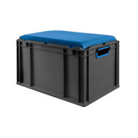 EUROBOX NextGen Seat Box Blau, HxBxT 36,5x40x60cm, 65 Liter, Griffe offen, Schwarz - Schwarz, Kunststoff (40/36.5/60cm) - PROREGAL