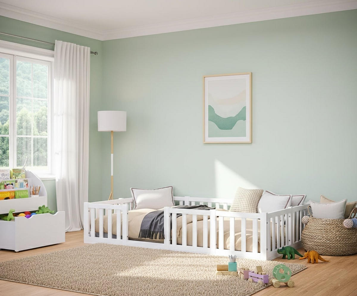 KINDERBETT Montessori 120cm - Weiß, Holz - kiki design