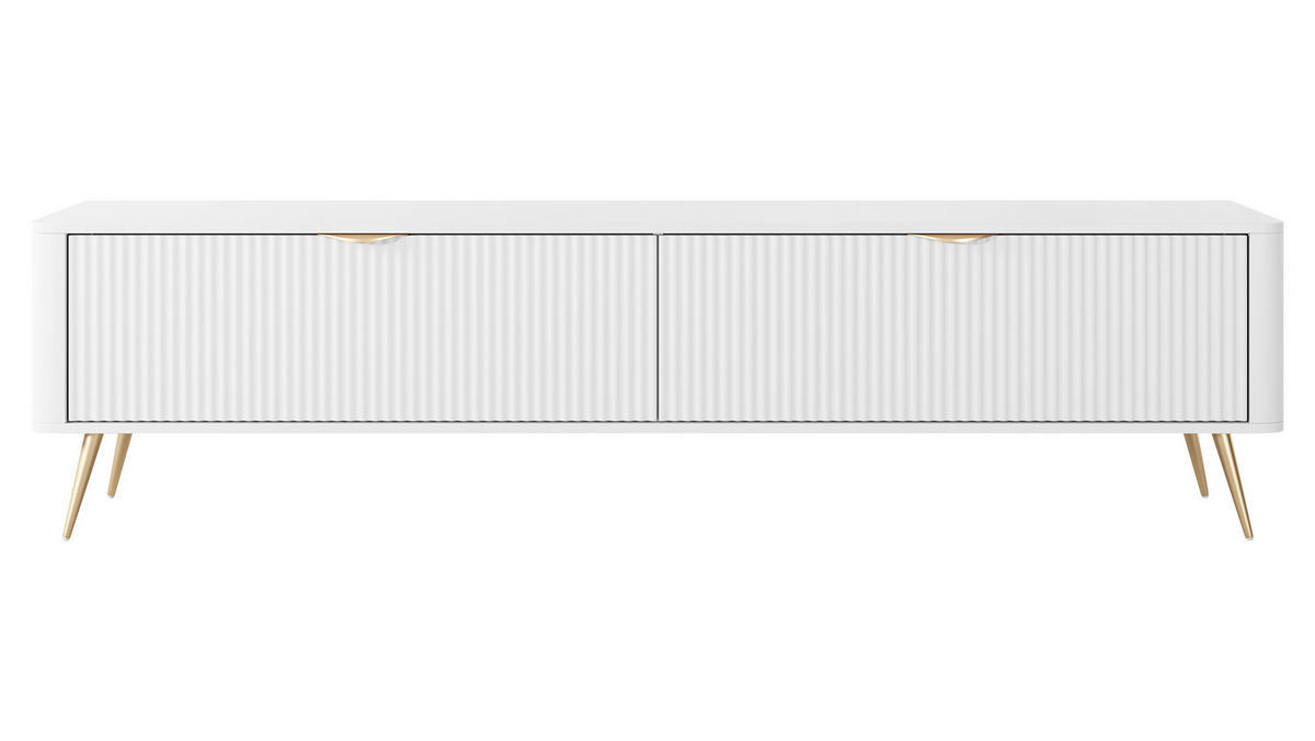 TV-ELEMENT Lante 200 2D - Goldfarben/Weiß, Holzwerkstoff/Metall (200/52/38cm) - MIRJAN24