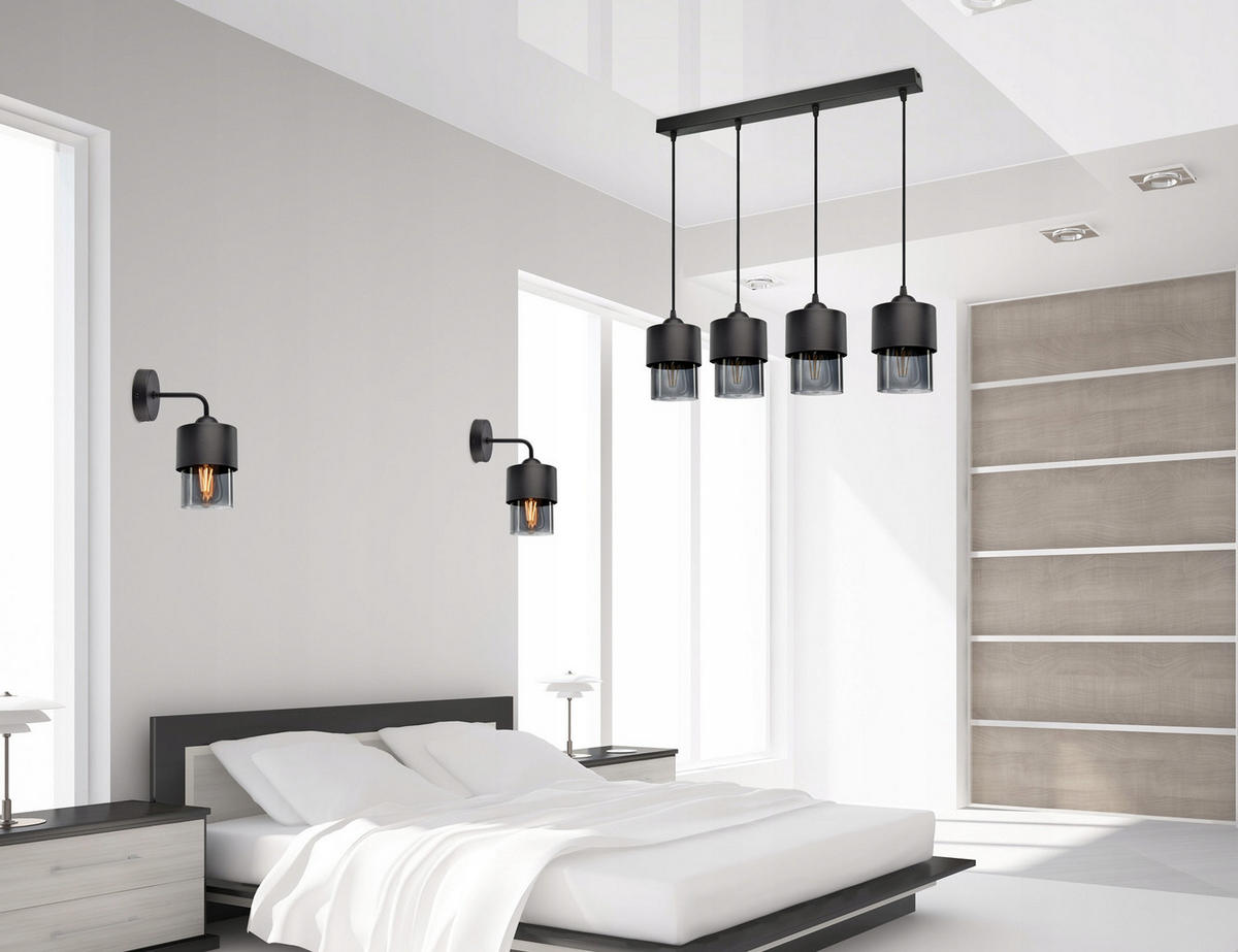 PENDELLEUCHTE Hege - Transparent/Anthrazit, Glas/Metall (12/65/80cm) - kiki design