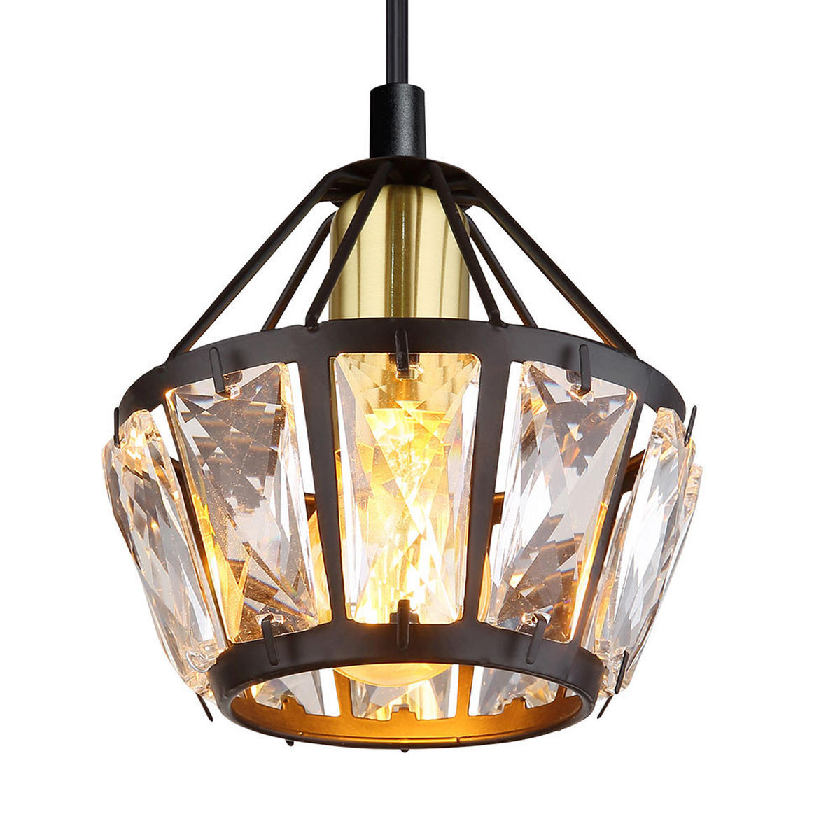 LED HÄNGELEUCHTE Metall Schwarz-matt 4-Flammig - Schwarz, Glas (73/12.5/150cm) - Globo Lighting