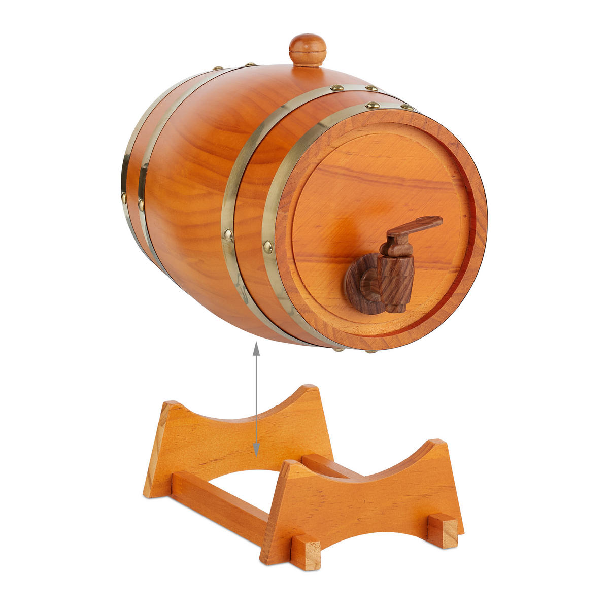 DREVENÉ súd - svetlohnedá, kov/drevo (18.5/25/28cm) - Relaxdays