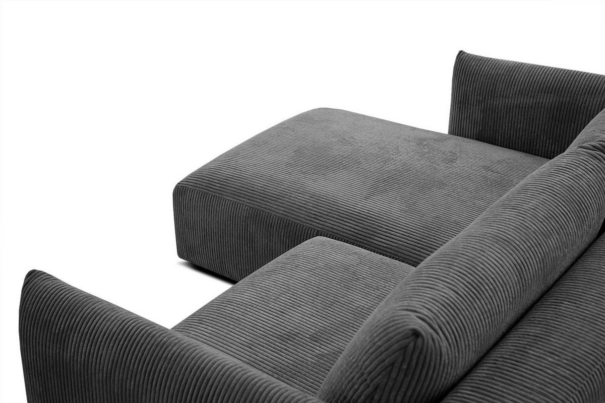 ECKSOFA TAUER 3-Sitzer, dunkelgrau - Dunkelgrau/Schwarz, Holzwerkstoff/Kunststoff (173/206cm) - Courtois Laville