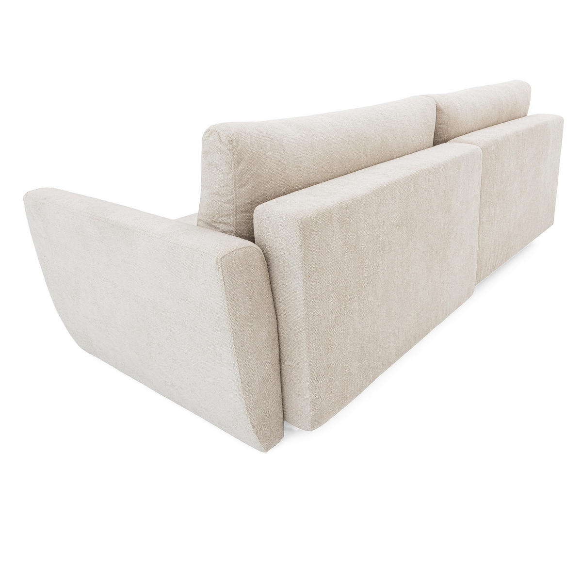 ECKSOFA BELLA L Links mit Schlaffunktion 140x205 Velours Creme - Creme/Schwarz, Holz/Kunststoff (230/165cm) - Muffo