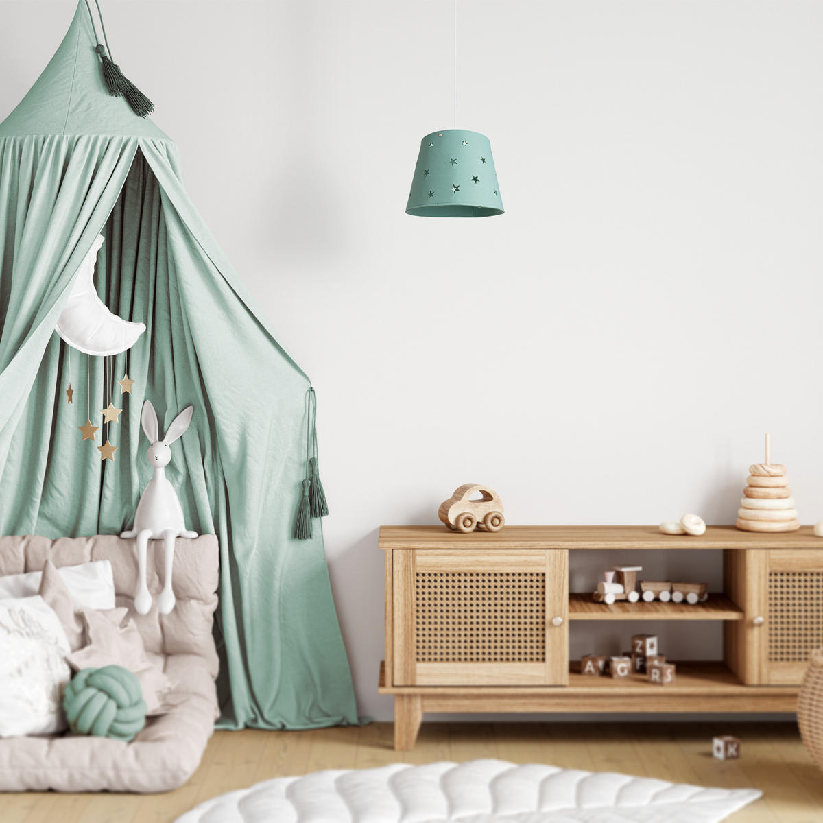 PENDELLEUCHTE Hugo Pd1 Glen - Blau, Metall (33/33/23.9cm) - Paco Home