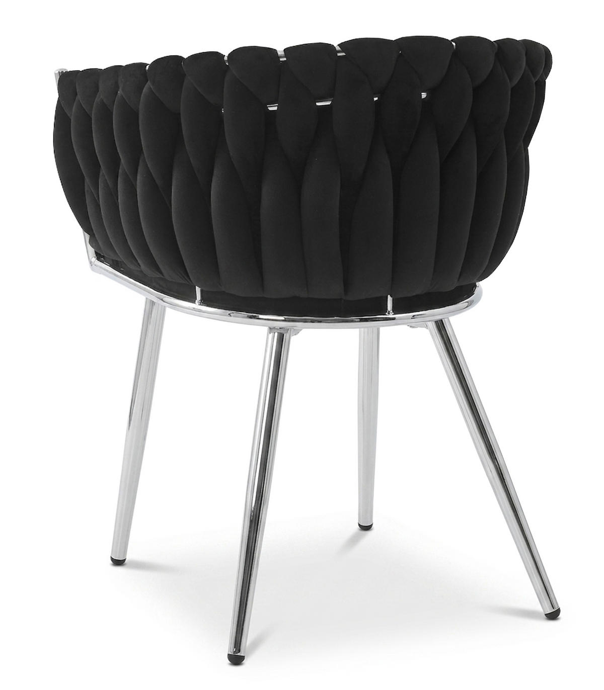 STUHL Schwarz 61x55 cm ORION Samt 2 Stück - Schwarz, Metall (61/44/55cm)