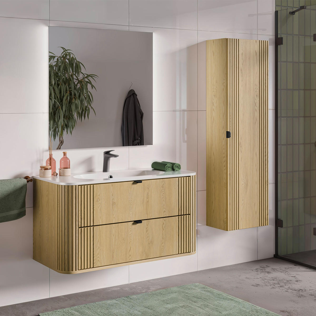 WASCHTISCH 100cm Mila Helle Eiche - Braun, Holzwerkstoff (100/52/46cm) - Petits-meubles