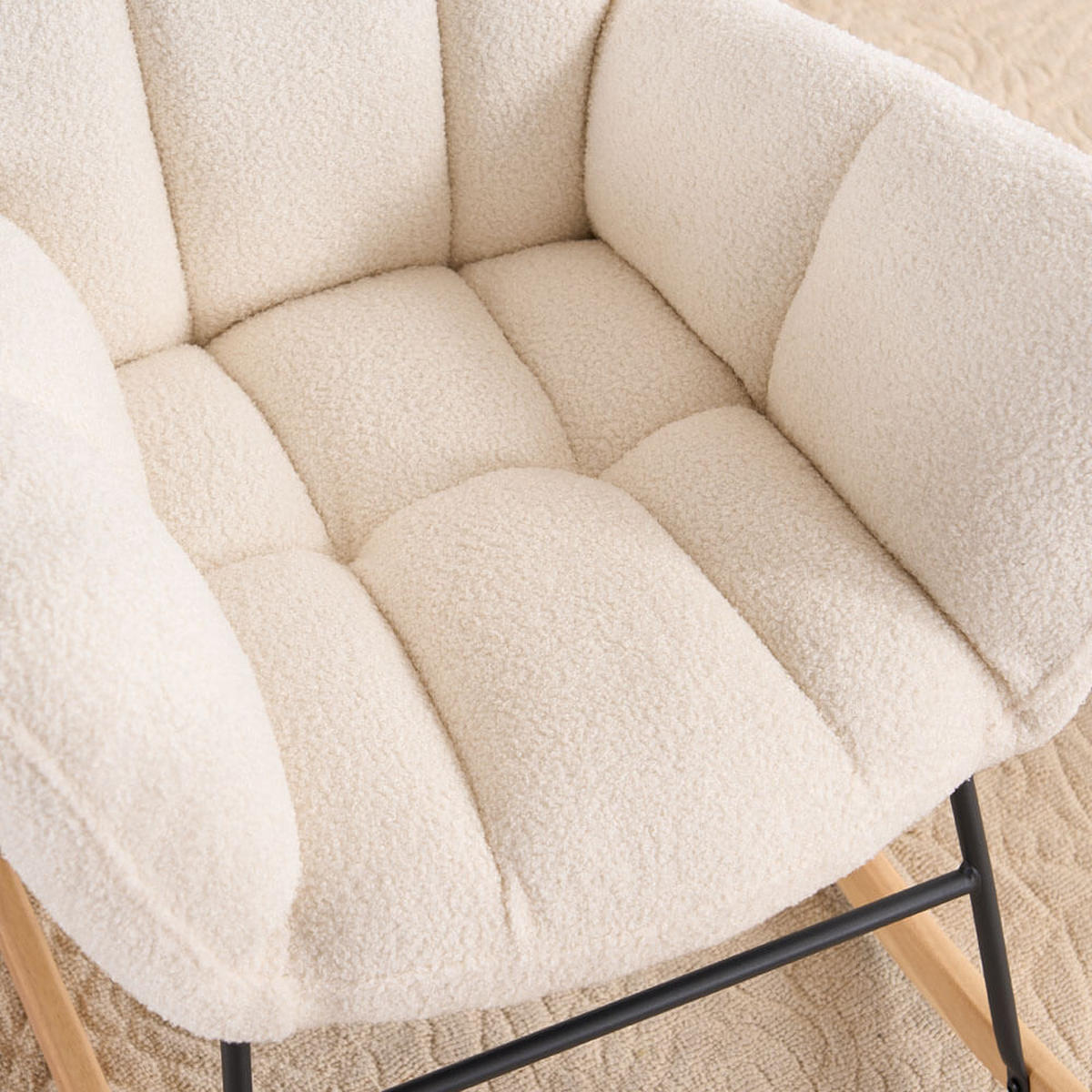 STUHL NARA - Bouclé Weiß - Weiß, Kunststoff (95/88/68cm) - Home Deluxe