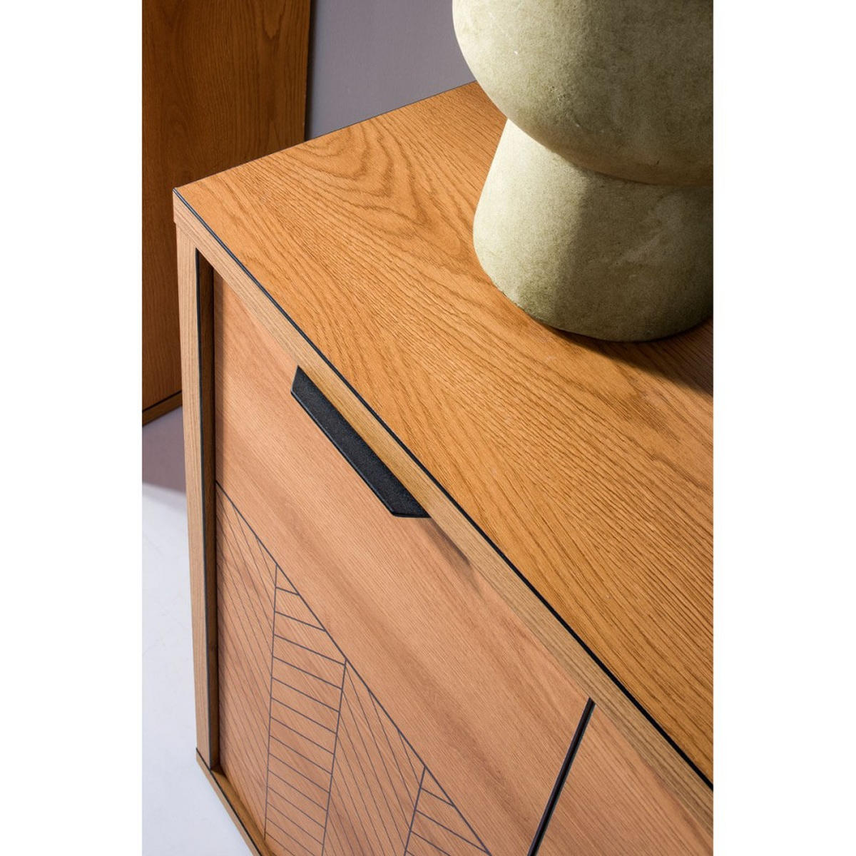 KOMMODE Fun mit 3 Schubladen und 2 Türen - Eichefarben, Holzwerkstoff (158/90/41cm) - Beautysofa
