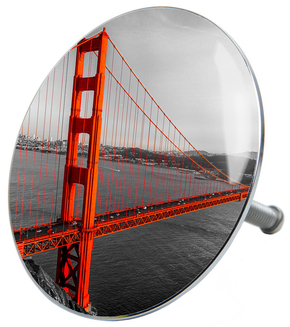 BADEWANNENSTÖPSEL San Francisco - Grau, Metall (8/10/10cm) - Sanilo