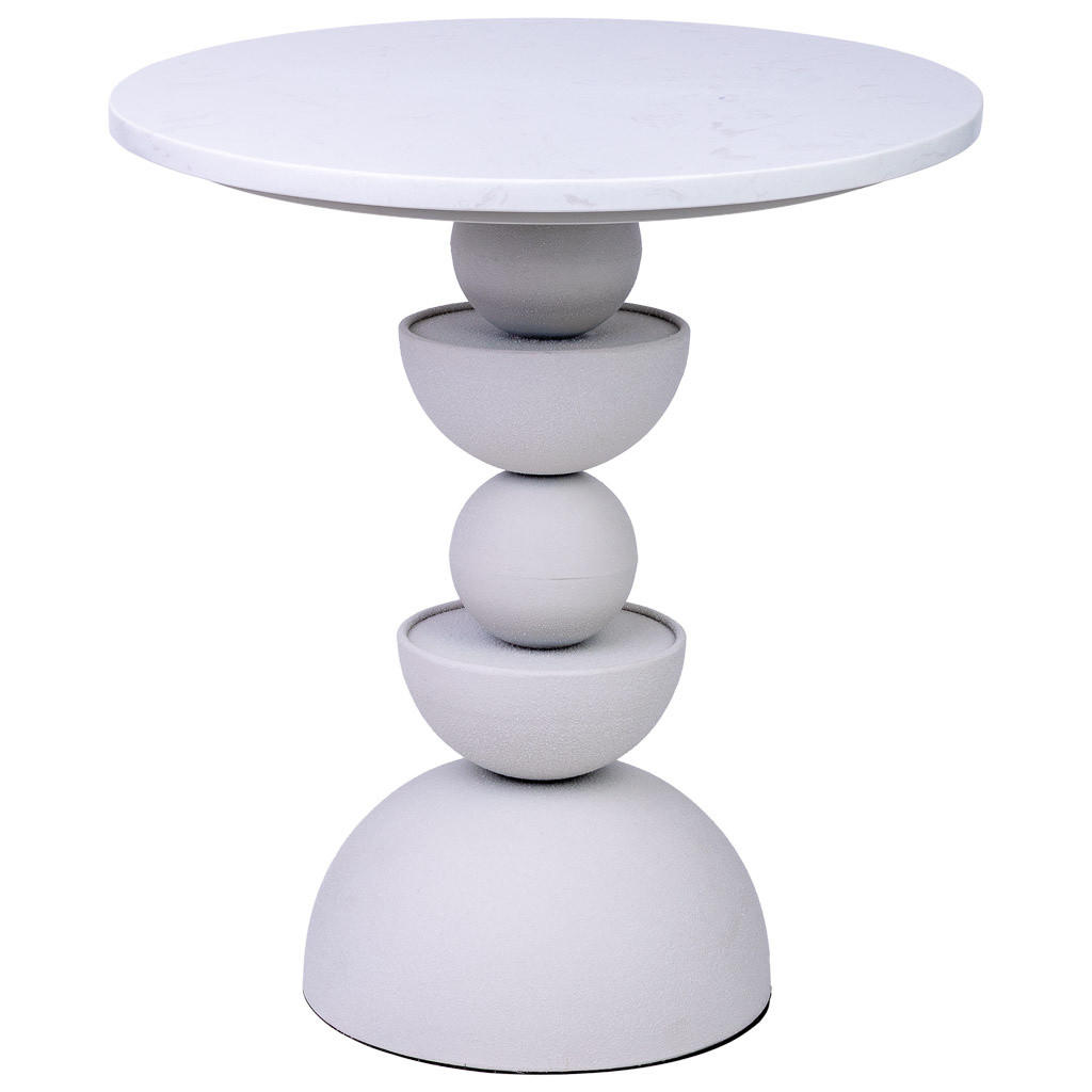 TISCH aus Metall und Holz, weiß, 41x45cm - Weiß, Metall (40.5/40.5/45cm) - Wanderlust