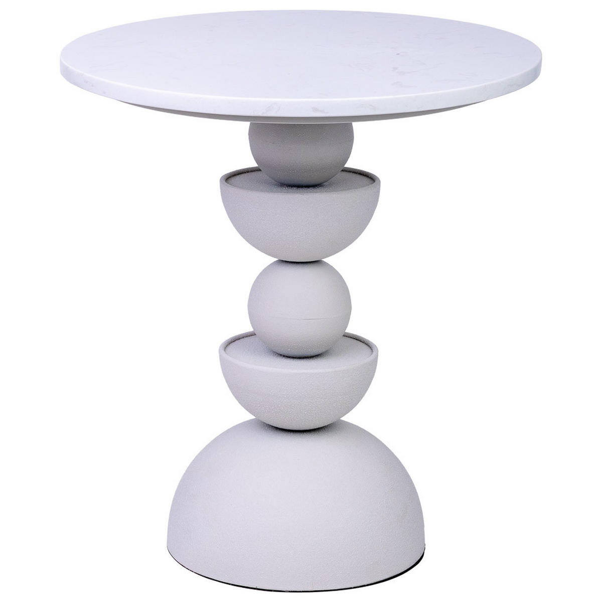 TISCH aus Metall und Holz, weiß, 41x45cm - Weiß, Metall (40.5/40.5/45cm) - Wanderlust