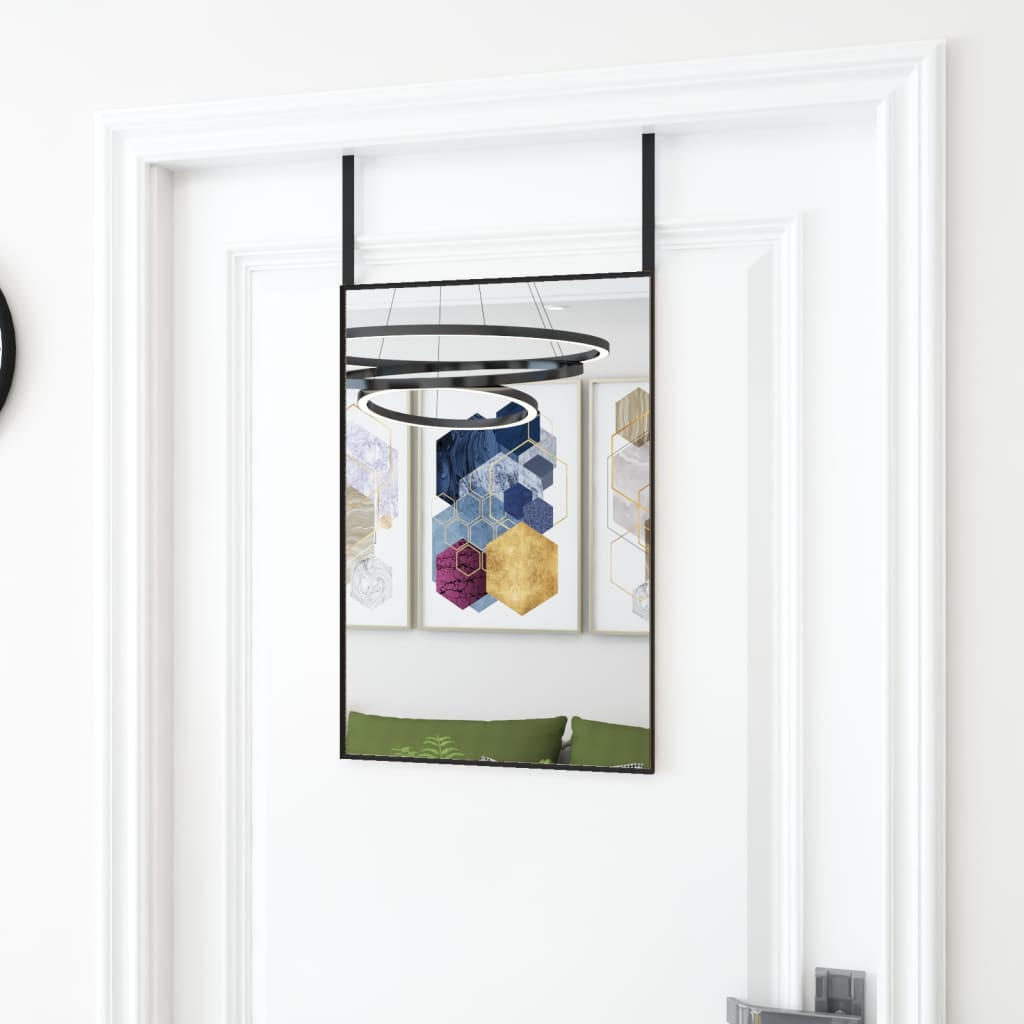 TÜRSPIEGEL Schwarz 40x60 cm Glas und Aluminium - Schwarz, Metall (40/60/1cm) - furnicato
